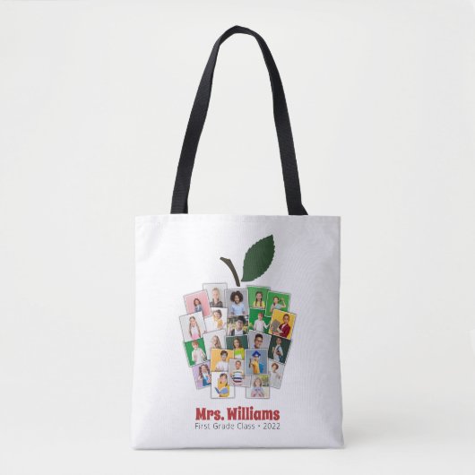 Docent Apple Collage Teacher's Gift 22 Foto's Tote Bag (Voorkant)