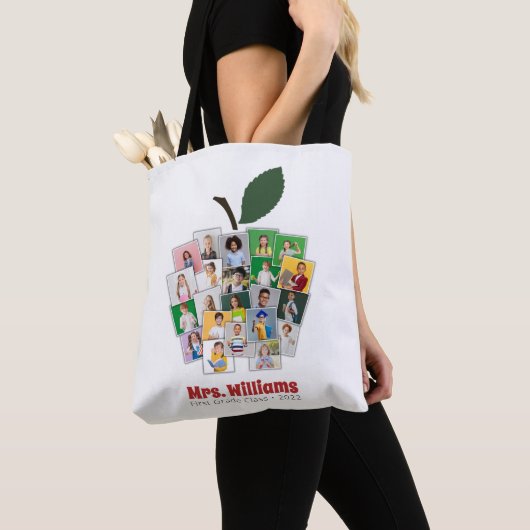 Docent Apple Collage Teacher's Gift 22 Foto's Tote Bag (Dichtbij)