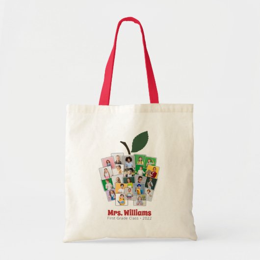 Docent Apple Collage Teacher's Gift 22 Foto's Tote Bag (Voorkant)