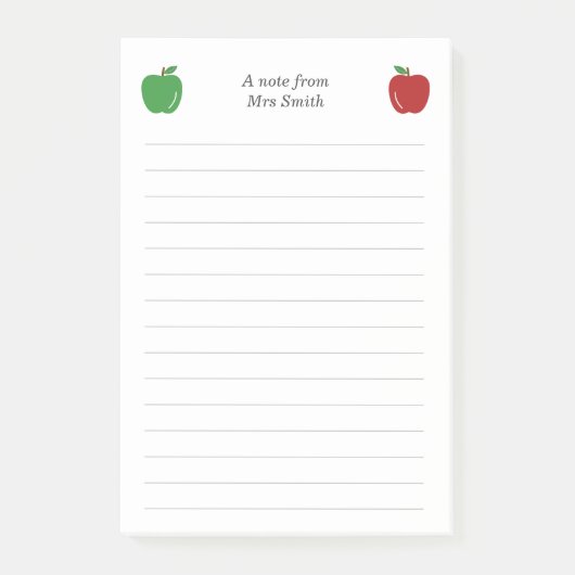 Docent Apple en Lines Post-it® Notes (Voorkant)