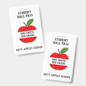 Docent Apple Hall Pass of badkamerpas Badge (Voor- en achterkant)