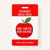 Docent Apple Hall Pass of badkamerpas Badge (Achterkant)