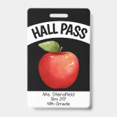 Docent Apple Leerling Klas Toilet Gangpas Badge (Voorzijde)