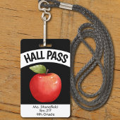 Docent Apple Student Class Bathroom Hall Pass Badge