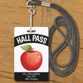 Docent Apple Student Class Bathroom Hall Pass Badge