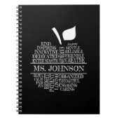 Docent Apple Typografie Zwart-wit Notitieboek (Voorkant)