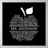 Docent Apple Typografie Zwart-wit Poster (Voorkant)