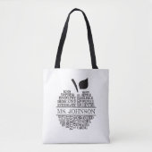 Docent Apple Typografie Zwart-wit Tote Bag (Voorkant)