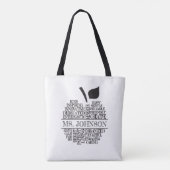 Docent Apple Typografie Zwart-wit Tote Bag (Achterkant)