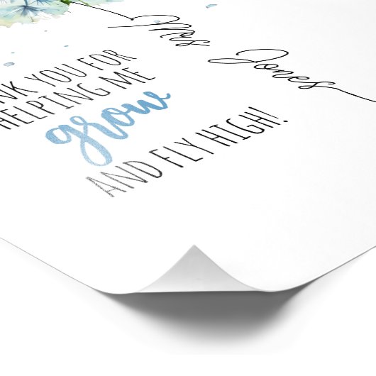 Docent appreciatie geschenk Kies je paardenbloem v Foto Afdruk (Hoek)