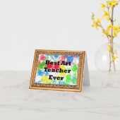 Docent bedankkaart - beste kunstdocent kaart (Gele Bloem)