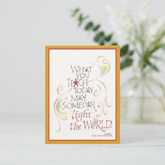 Docent bedankt Post Kaart (Staand voorkant)