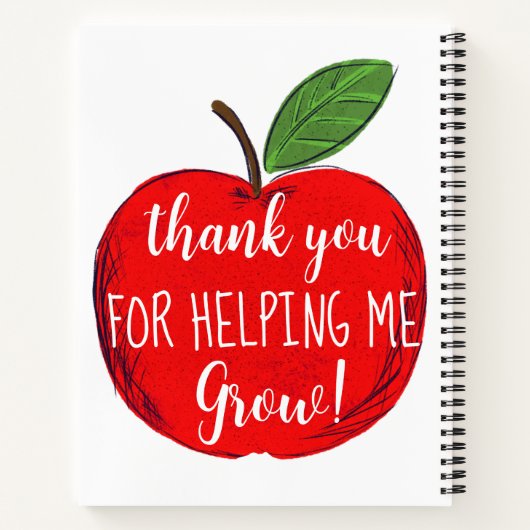 Docent bedankt voor het helpen ons te groeien Appl Notitieboek (Achterkant)