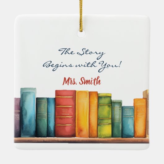 Docent Boekenschool Keramisch Ornament (Achterkant)