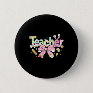 Docent Bunny Bow Coquette Pencil Paasdagen Eieren Ronde Button 5,7 Cm