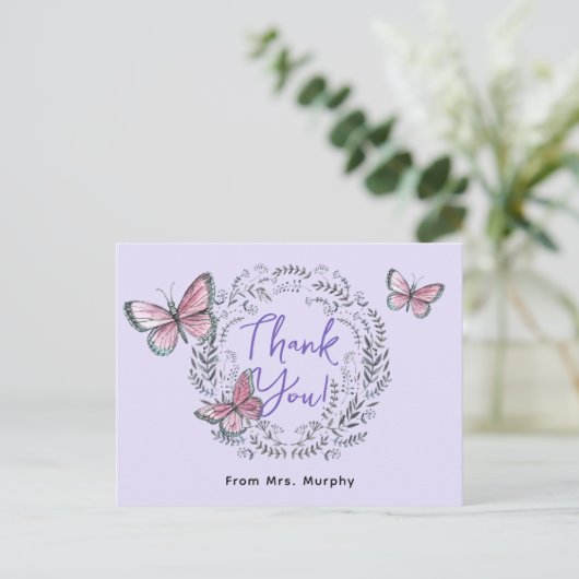 Docent Butterfly Dank u Briefkaart (Staand voorkant)