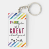 Docent cadeau dank u voor een geweldig schooljaar sleutelhanger (achterkant)