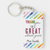 Docent cadeau dank u voor een geweldig schooljaar sleutelhanger (Voorkant)