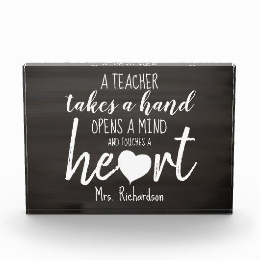 Docent citaat hart gepersonaliseerd fotoblokken (Voorkant)