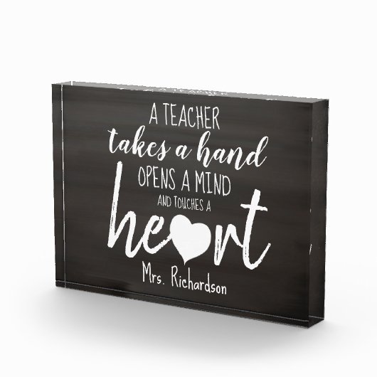 Docent citaat hart gepersonaliseerd fotoblokken (Rechts)