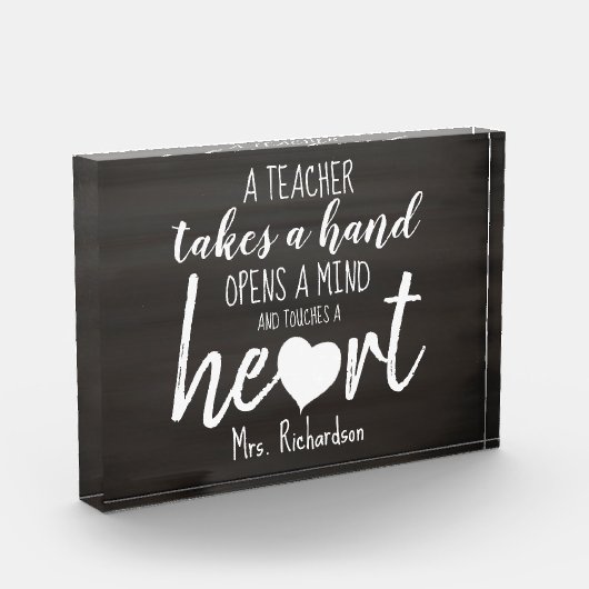 Docent citaat hart gepersonaliseerd fotoblokken (Links)