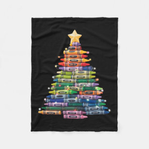 Docent Crayon Kerstboom Lights Student School Fleece Deken