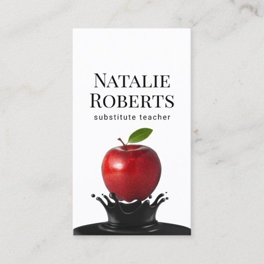 Docent Creative Apple Splash Professional Visitekaartje (Voorkant)