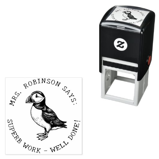 Docent Creëer Uw Atlantische Puffin Uitstekend Wer Zelfinktende Stempel (In situ)