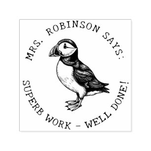 Docent Creëer Uw Atlantische Puffin Uitstekend Wer Zelfinktende Stempel