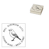 Docent Creëer Uw eigen Amerikaanse Robin Schittere Rubberstempel (Gestempeld)