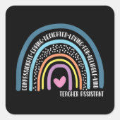 Docent Cute Rainbow Vierkante Sticker (Voorkant)