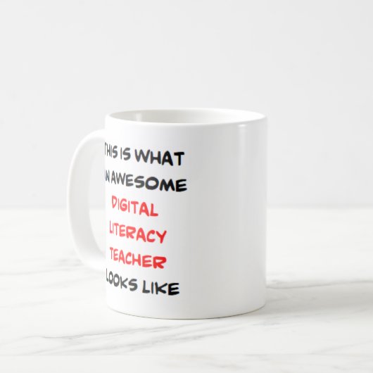 docent digitale geletterdheid, geweldige koffiemok (Voorkant links)