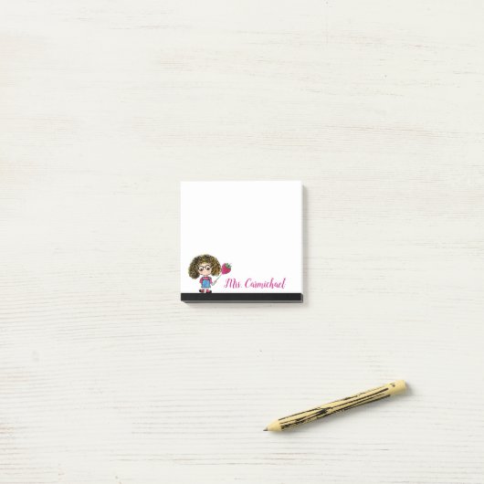 Docent Doodle Berry Sweet Strawberry Pop 3x3 Post-it® Notes (Op bureau)