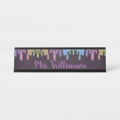 Docent Educator Professional Glitter Sparkle Bureau Naambordje (Voorkant)