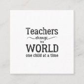 Docent eenvoudig zwart wit citaat typografie scrip vierkante visitekaartje (Voorkant)