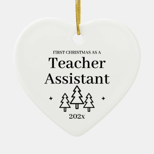 Docent Eerste Kerstkerst Nieuwe baan Keramisch Ornament (Voorkant)