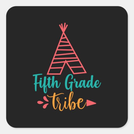 Docent Fifth Grade Tribe Vierkante Sticker (Voorkant)