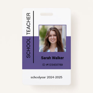 Docent foto ID van een medewerker of student lila Badge