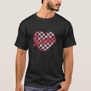 Docent geruite hart Snoep retro valent T-shirt