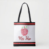 Docent Gift Tas Apple Student Custom School (Voorkant)