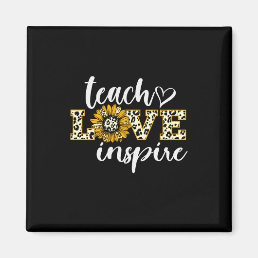 Docent Gift Teach Love Inspire Leopard Magneet (Voorkant)
