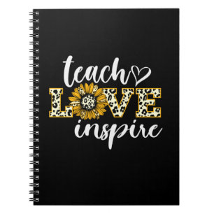 Docent Gift Teach Love Inspire Leopard Notitieboek