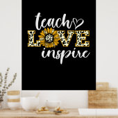 Docent Gift Teach Love Inspire Leopard Poster (Keuken)