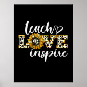 Docent Gift Teach Love Inspire Leopard Poster (Voorkant)