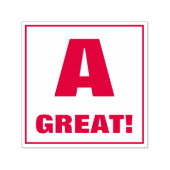 Docent Grading Stamp: A, GEWELDIG! Zelfinktende Stempel (Design)