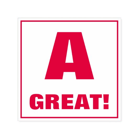 Docent Grading Stamp: A, GEWELDIG! Zelfinktende Stempel (Design)