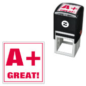 Docent Grading Stamp: A +, GEWELDIG! Zelfinktende Stempel (In situ)