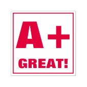 Docent Grading Stamp: A +, GEWELDIG! Zelfinktende Stempel (Design)