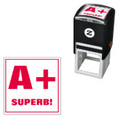 Docent Grading Stamp: A +, SUPER! Zelfinktende Stempel (In situ)