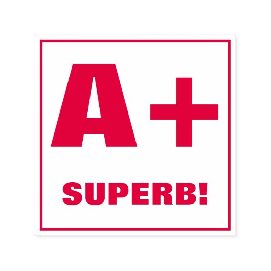 Docent Grading Stamp: A +, SUPER! Zelfinktende Stempel (Design)